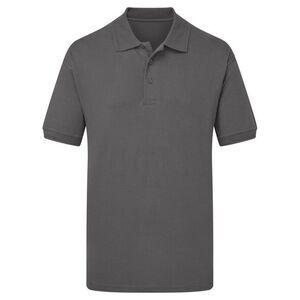 UCC 50/50 Mens Heavweight Plain Pique Polo Shirt / Charcoal